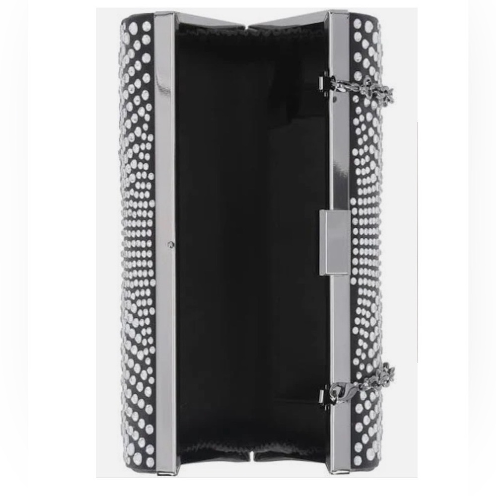 I.N.C Embellished Black Rhinestone Crystal Purse Clutch Gunmetal Dressy Bag NEW - Picture 7 of 9